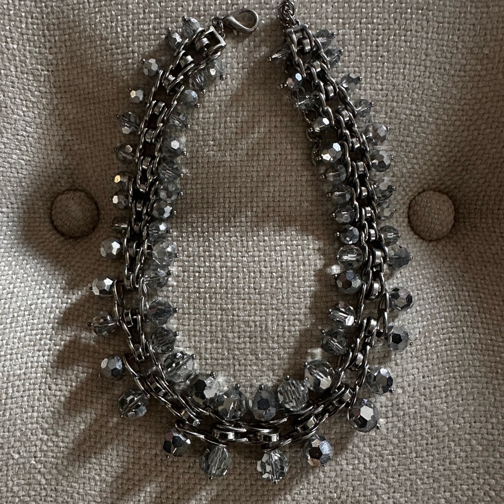 Elegant Silver Crystal Necklace